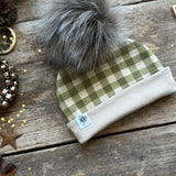 Moss Check Bobble Hat | Ready To Post
