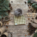 Moss Check Bobble Hat | Ready To Post