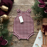 Mulberry Check Bloomer Romper