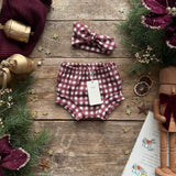 Mulberry Check Knot Bow Headband