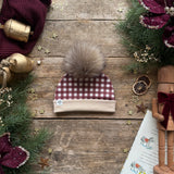 Mulberry Check Bobble Hat