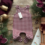 Mulberry Check Footed Romper