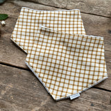 Mustard Gingham Dribble Bib | SALE