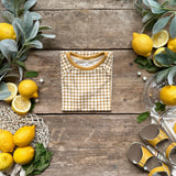 Mustard Gingham T-Shirt | Long Sleeve