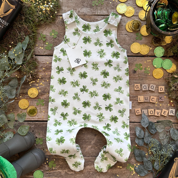 PERFECTLY IMPERFECT Footed Romper | Good Luck Clover
