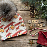 Red Santa Stripe Bobble Hat