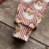 Red Santa Stripe Slim Leggings | Stock