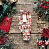 Red Santa Stripe Slim Leggings