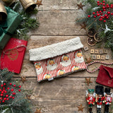 Red Santa Stripe Printed Snood