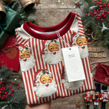 Red Santa Stripe Short Set