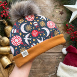 Starry Night Noel Bobble Hat