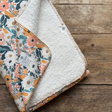 Clementine Blooms Teddy Blanket
