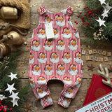 Red Santa Stripe Long Romper