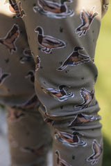 Olive Mallard Slim Leggings