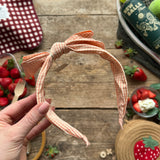 Peach Gingham Edie Bow Alice