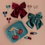 Agnes Velvet Bow Pack | Burgundy
