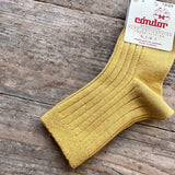Cotton Rib Ankle Socks | Mustard