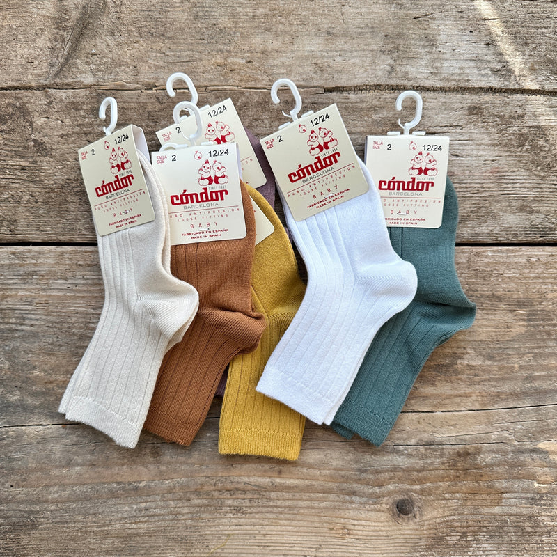 Cotton Rib Ankle Socks | Linen