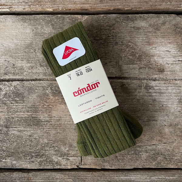 Cotton Rib Tights | Seaweed