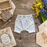 Lovebee Club Honeycomb Bee Blue Shorts Children baby Organic