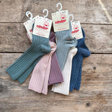 Cotton Rib Knee High Socks | Lichen