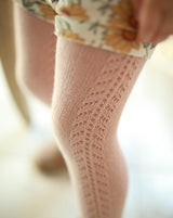 Cotton side Openwork Tights | Old Rose | Last Sizes