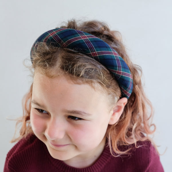 Tartan Padded Alice Green Headband