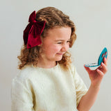 Agnes Velvet Bow Pack | Burgundy