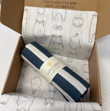 Navy Stripe Organic Double Gauze Swaddle