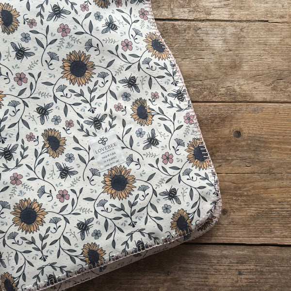 Sunflower Bee Teddy Blanket