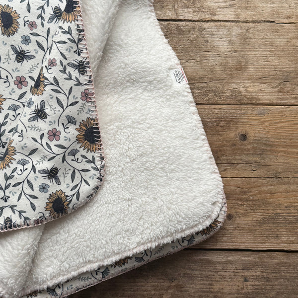 Sunflower Bee Teddy Blanket