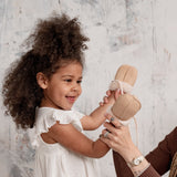 Baby Sheepskin Puddy Mittens on String | Sand