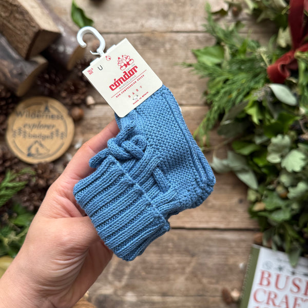 Baby Rib Booties | French Blue