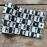 Monochrome Alphabet Organic Swaddle Blanket