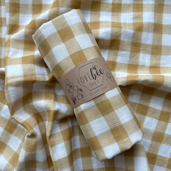 Gingham Organic Swaddle Blanket