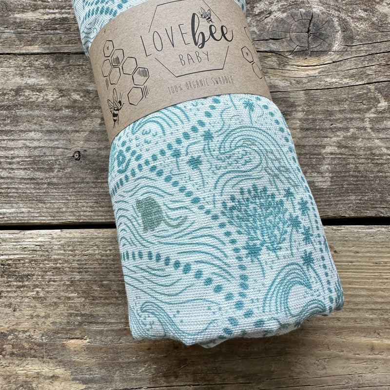 Beach Walk Organic Swaddle Blanket