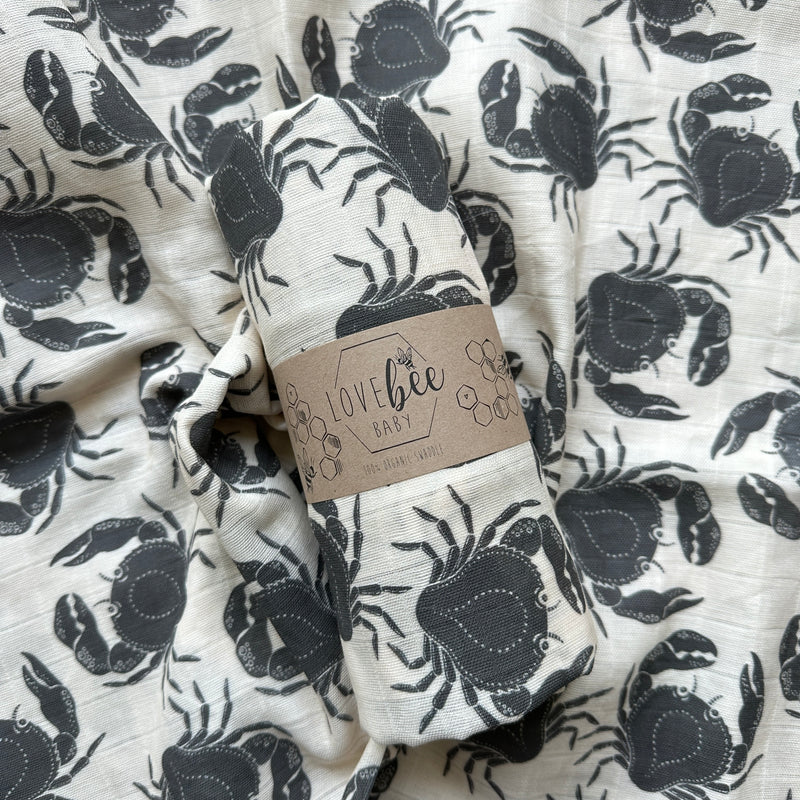 Crab Organic Swaddle Blanket