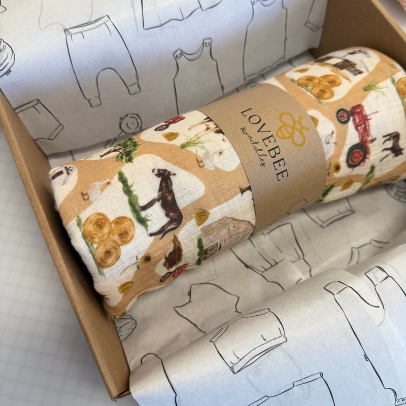 Barn Life Organic Double Gauze Swaddle | NEW STYLE
