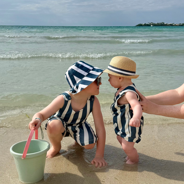 Navy Stripe Stripe Bucket Sun Hat