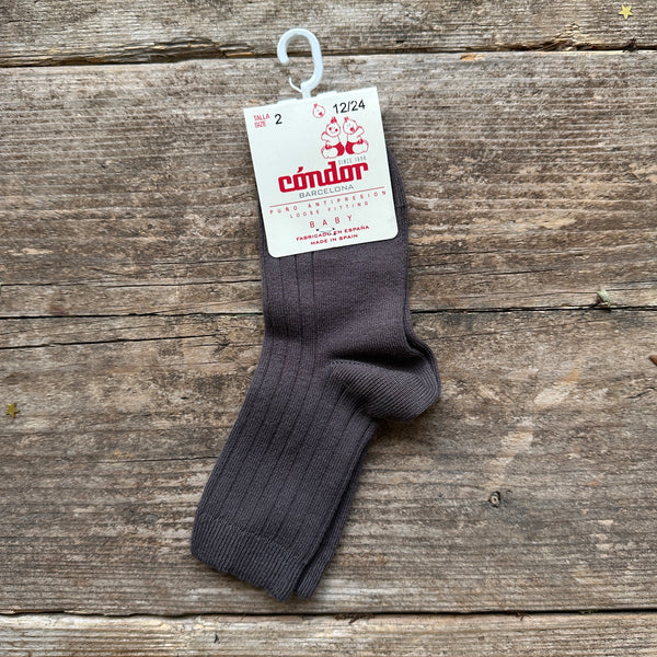 Cotton Rib Ankle Socks | Truffle