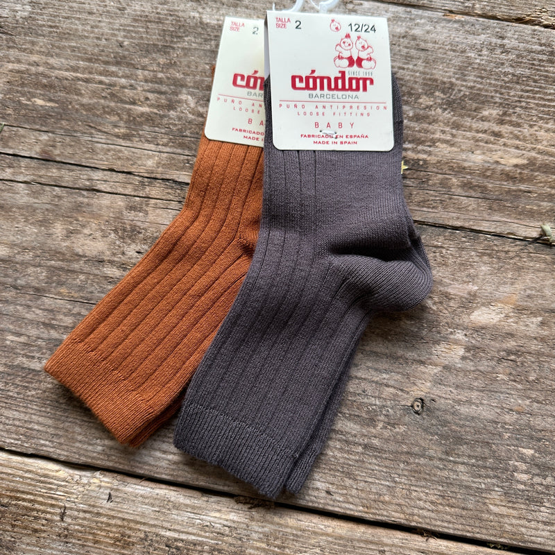 Cotton Rib Ankle Socks | Truffle