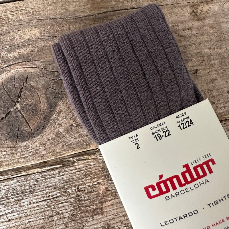 Cotton Rib Tights | Truffle | Last Sizes