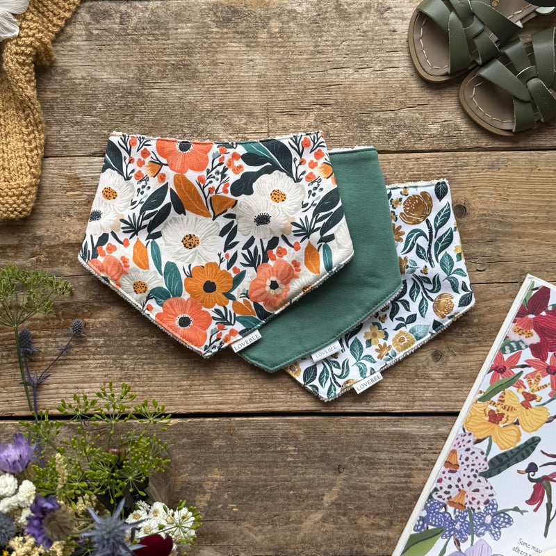 Garden Whimsy 3 Set Dribble Bibs