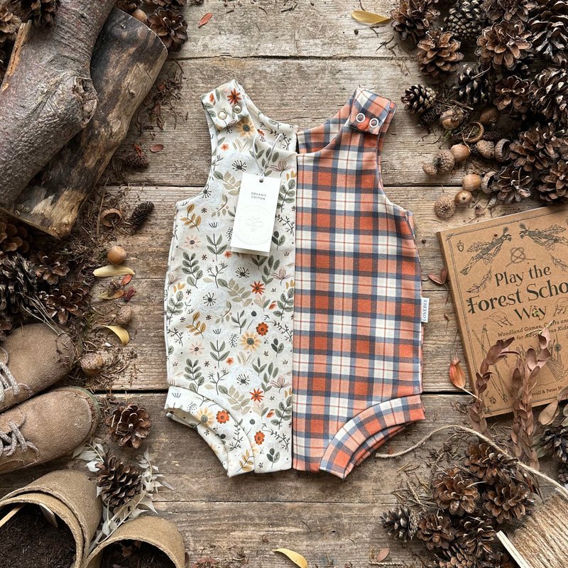 Rustic Plaid Bloomer Romper