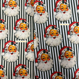 Green Santa Stripe Footed Romper | Stock