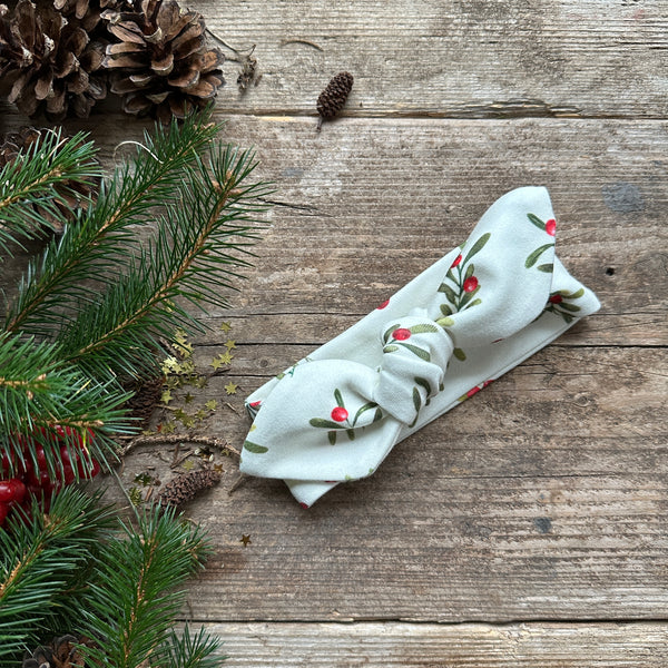 Berry Christmas Knot Bow Headband