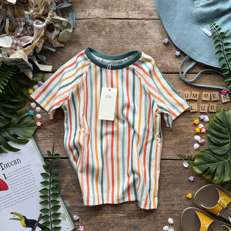 Wavy Stripes Short T-Shirt