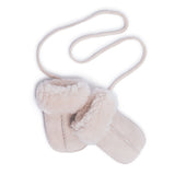 Baby Sheepskin Puddy Mittens on String | Sand