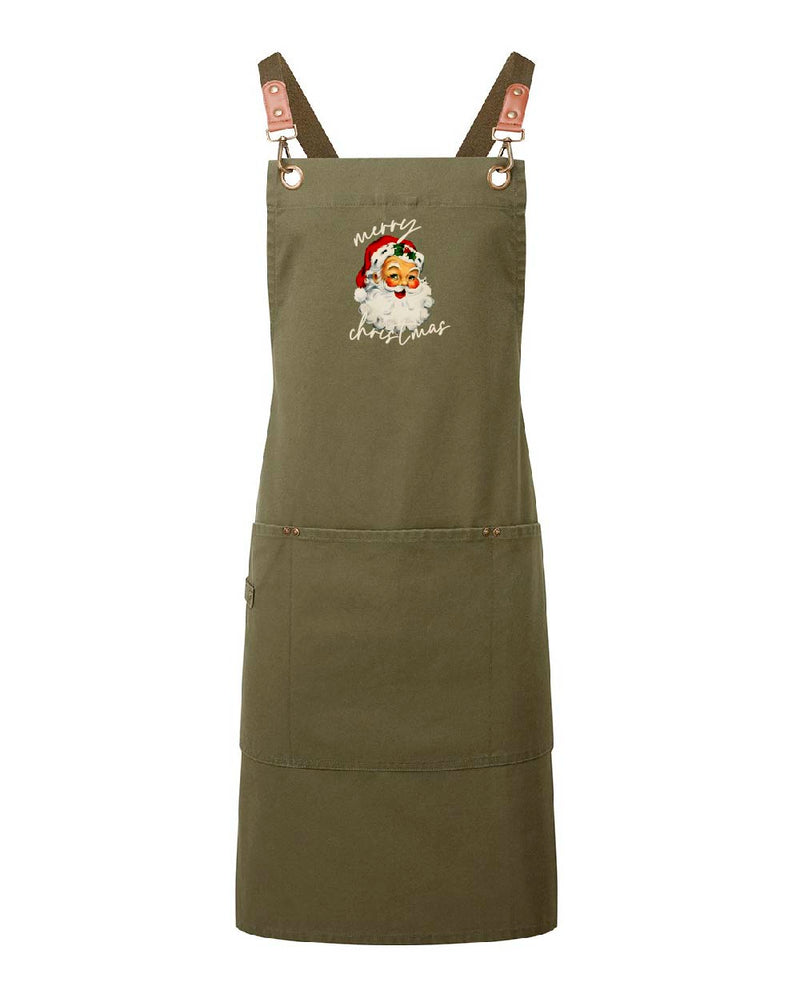Santa Face Adult Clip ‘n’ Clasp Cross-Back Apron