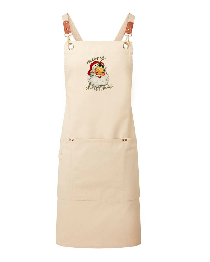 Santa Face Adult Clip ‘n’ Clasp Cross-Back Apron